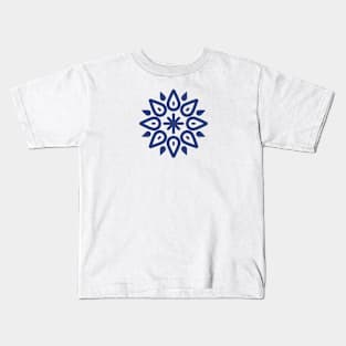 Blue Mandala Pattern Kids T-Shirt